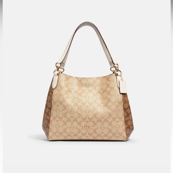 Coach Bags Coach Hallie Shoulder Bag In Signature Canvas Ivory